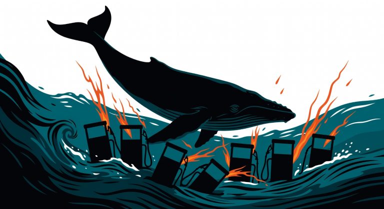 Prediction market illustration for [Whale Watch] $8K NO on Gas Prices Above $4.10 by Mar 2026 at 42c (11:06:45 AM ET)